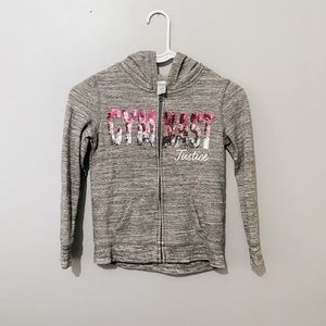 Justice Girls Size 6/7 Gymnast Sequin Hoodie